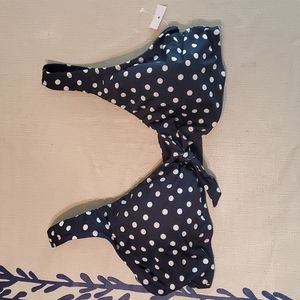 NWOT Lauren Conrad blue white polka dot bikini top.